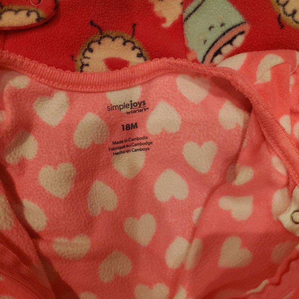 Lot of 6 Girl's footed sleepers 18 months - Picture 3 of 3